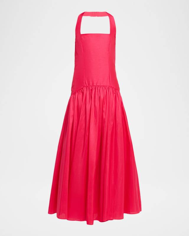 Chandler Drop-Waist Halter Maxi Dress